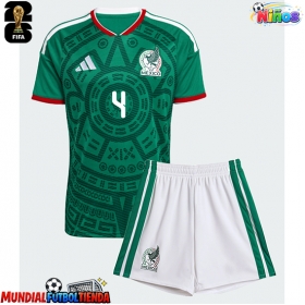 Camiseta México Edson Alvarez #4 Primera Equipación Replica Mundial 2026 para niños mangas cortas (+ Pantalones cortos)